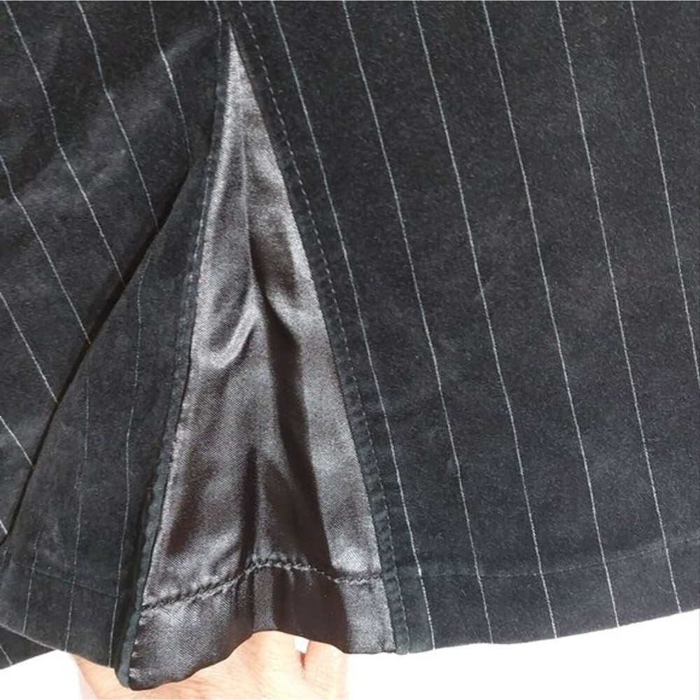 Tulle Black Faux Suede Striped Mermaid Pencil Skirt with Satin Trim Size M - Picture 6 of 10